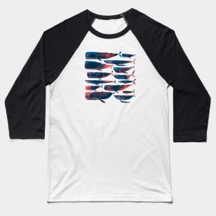 Printed whales Baseball T-Shirt